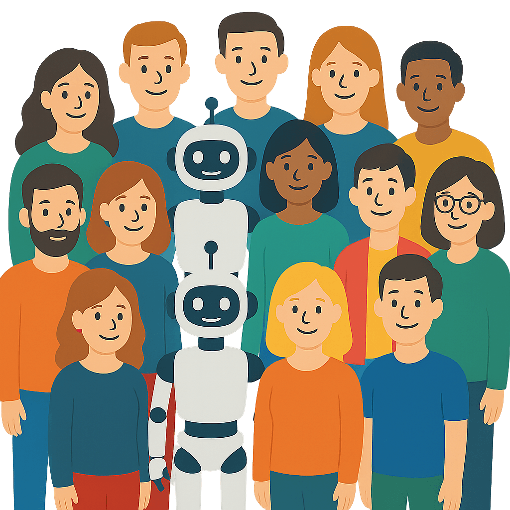 Team photo with digital colleagues